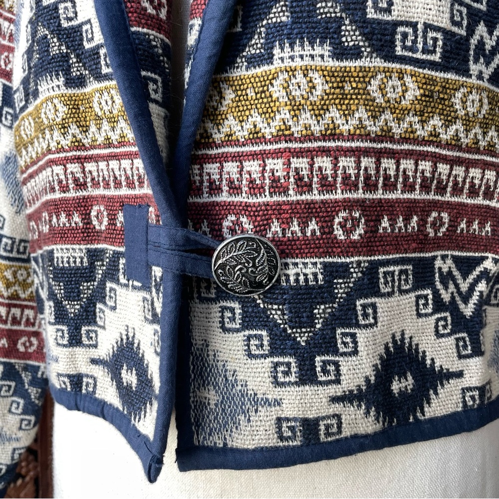 FLASHBACKS Vintage Southwestern Tapestry Jaquard Festival Patterned Jacket - Picture 4 of 12